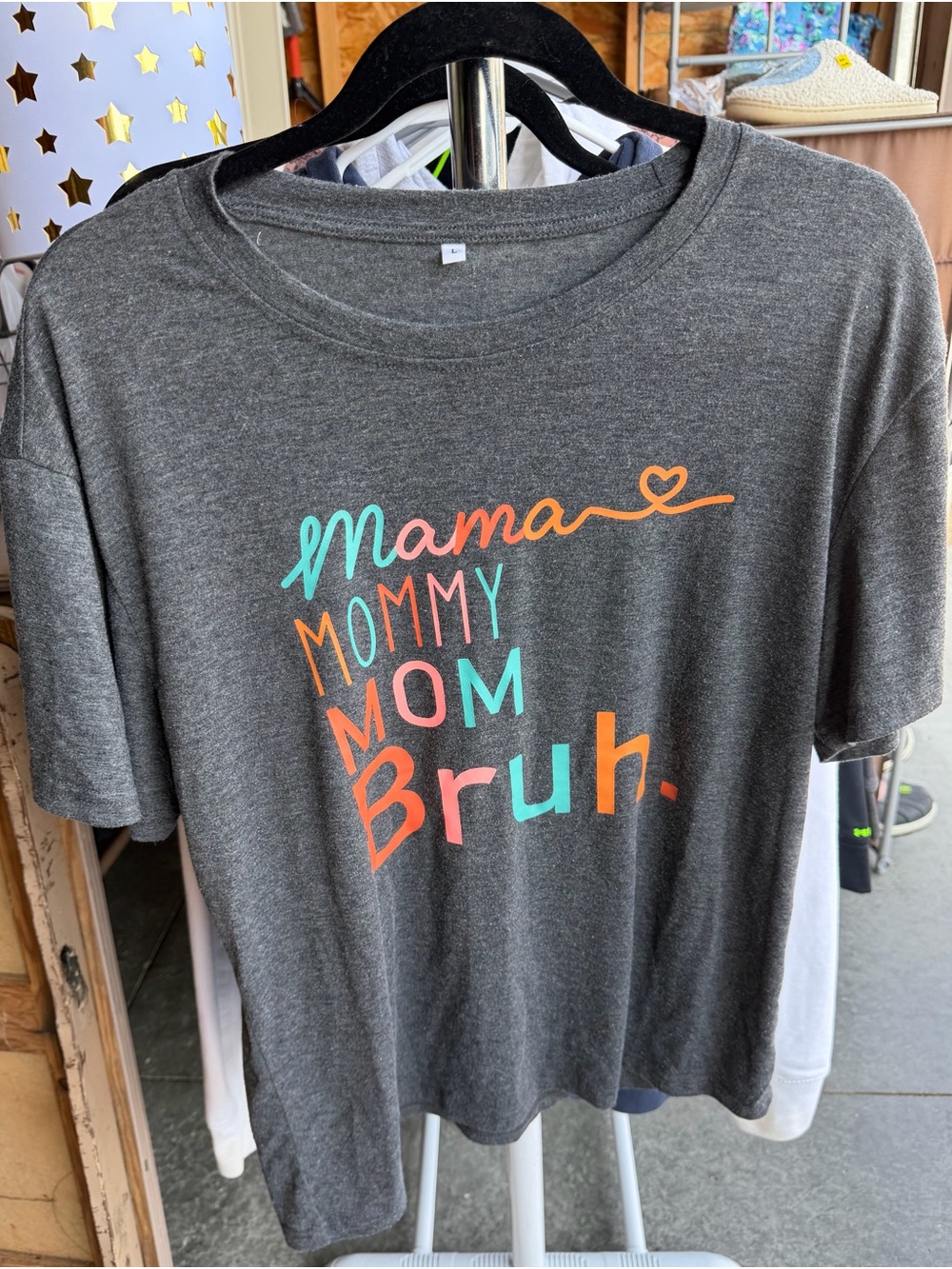 Mama Mommy Mom Bruh Kids Graphic Tee - Gray